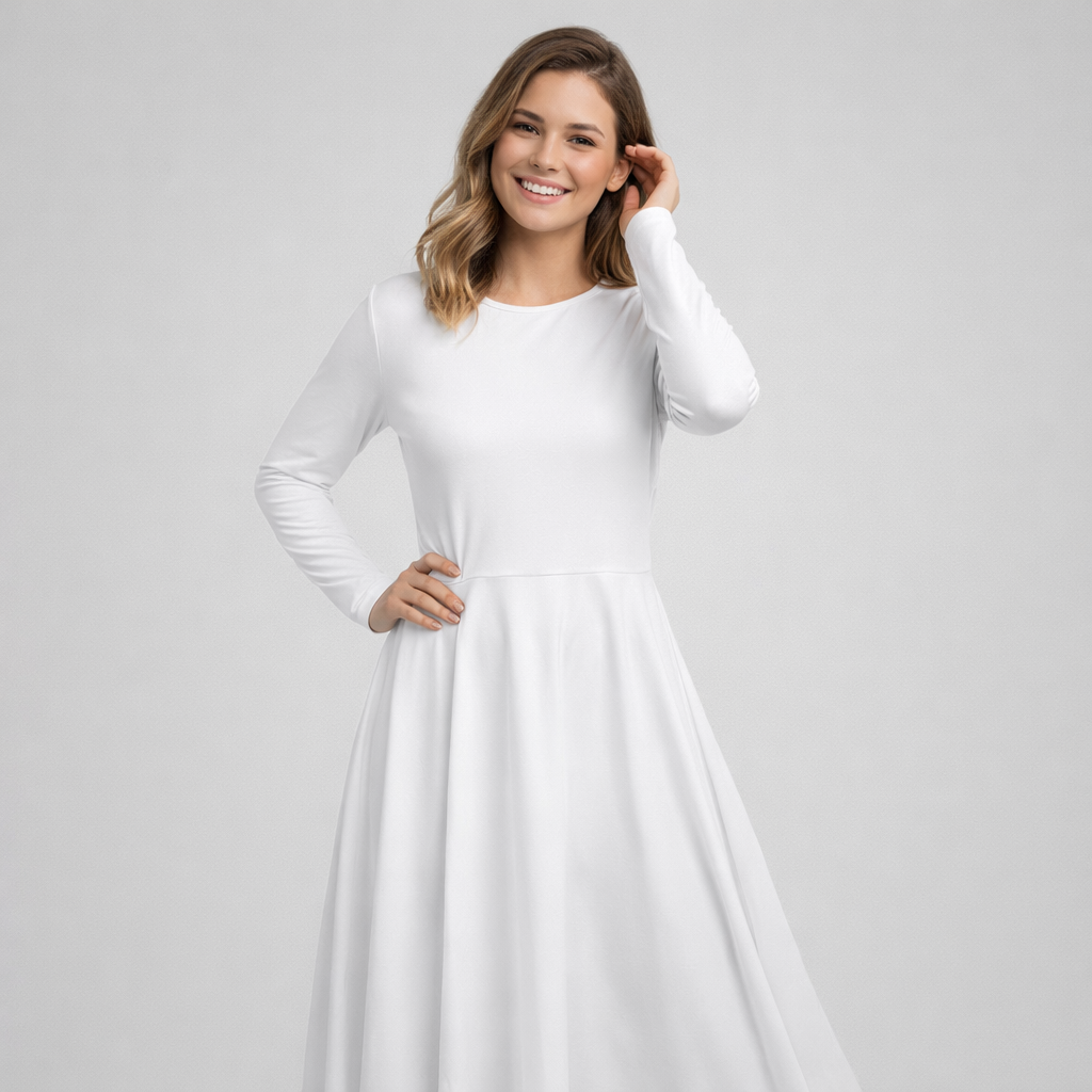 Robe manches longues blanche